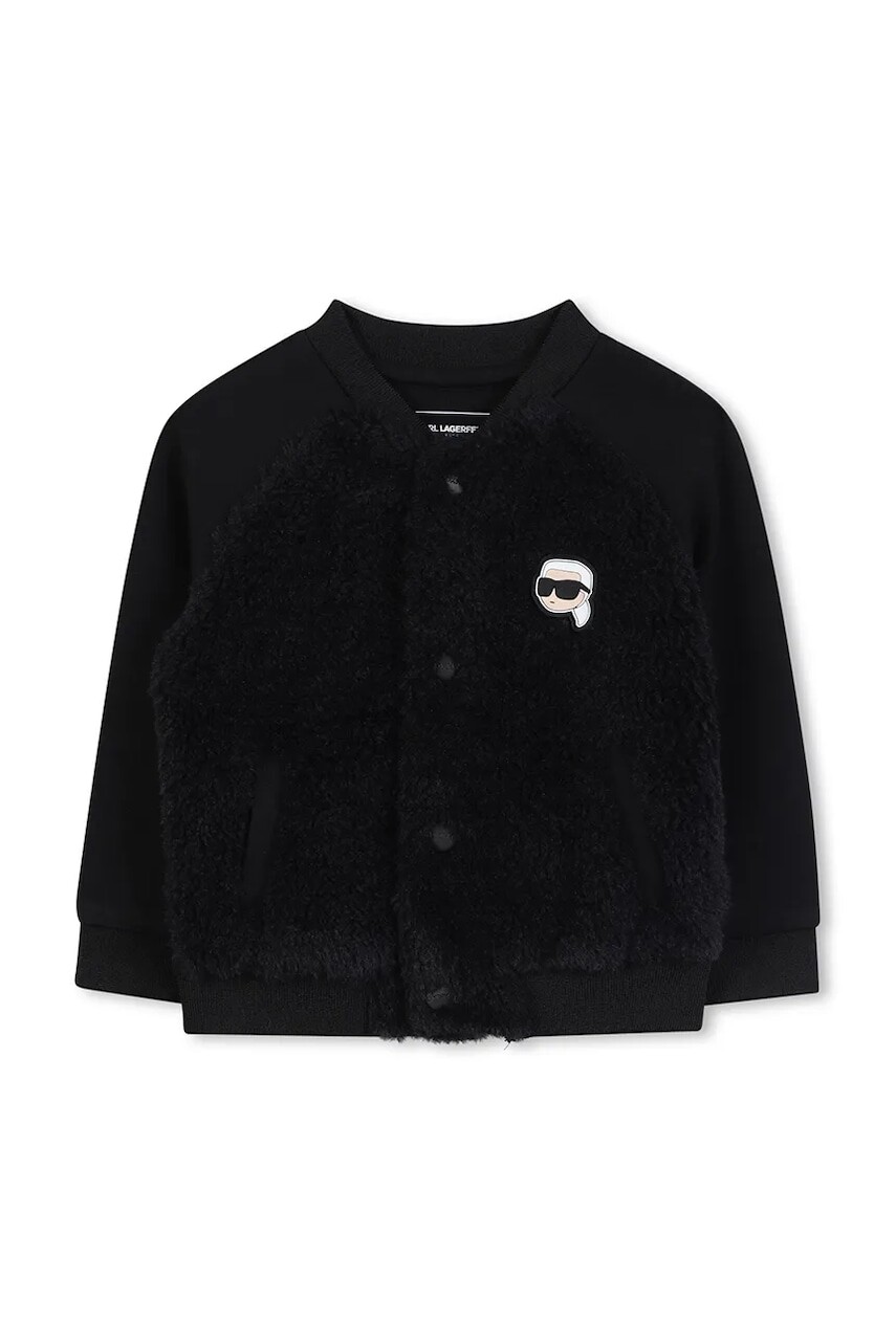 Kardigán pre bábätká Karl Lagerfeld čierna farba, jednofarebný, Z30665