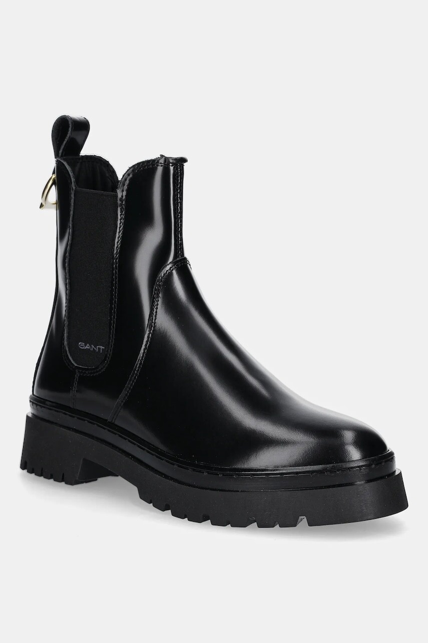 Kožené topánky chelsea Gant Aligrey čierna farba, na plochom podpätku, 31551158