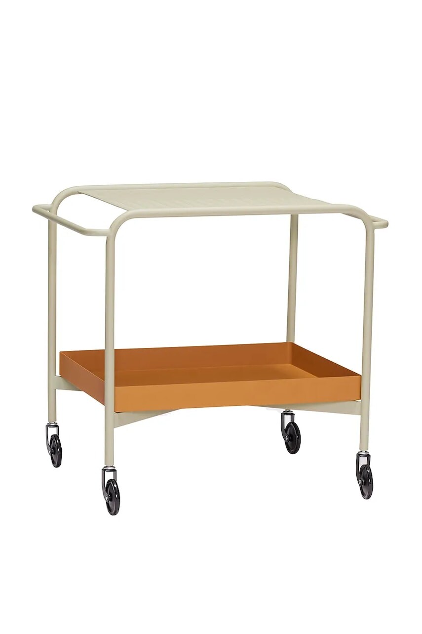 Nábytok s kolieskami Hübsch Push Trolley 66 x 47 x 62 cm béžová farba