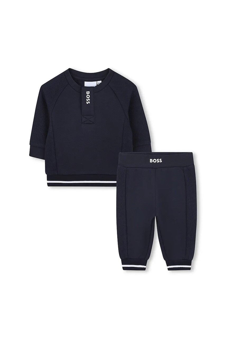 Tepláková súprava pre bábätká BOSS tmavomodrá farba, J52528
