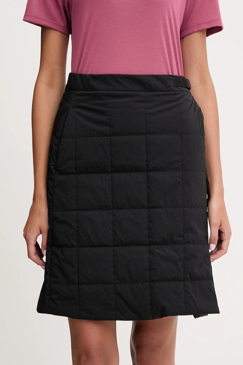 Športová sukňa Jack Wolfskin WINTERDUNE čierna farba, mini, rovný strih, A65083