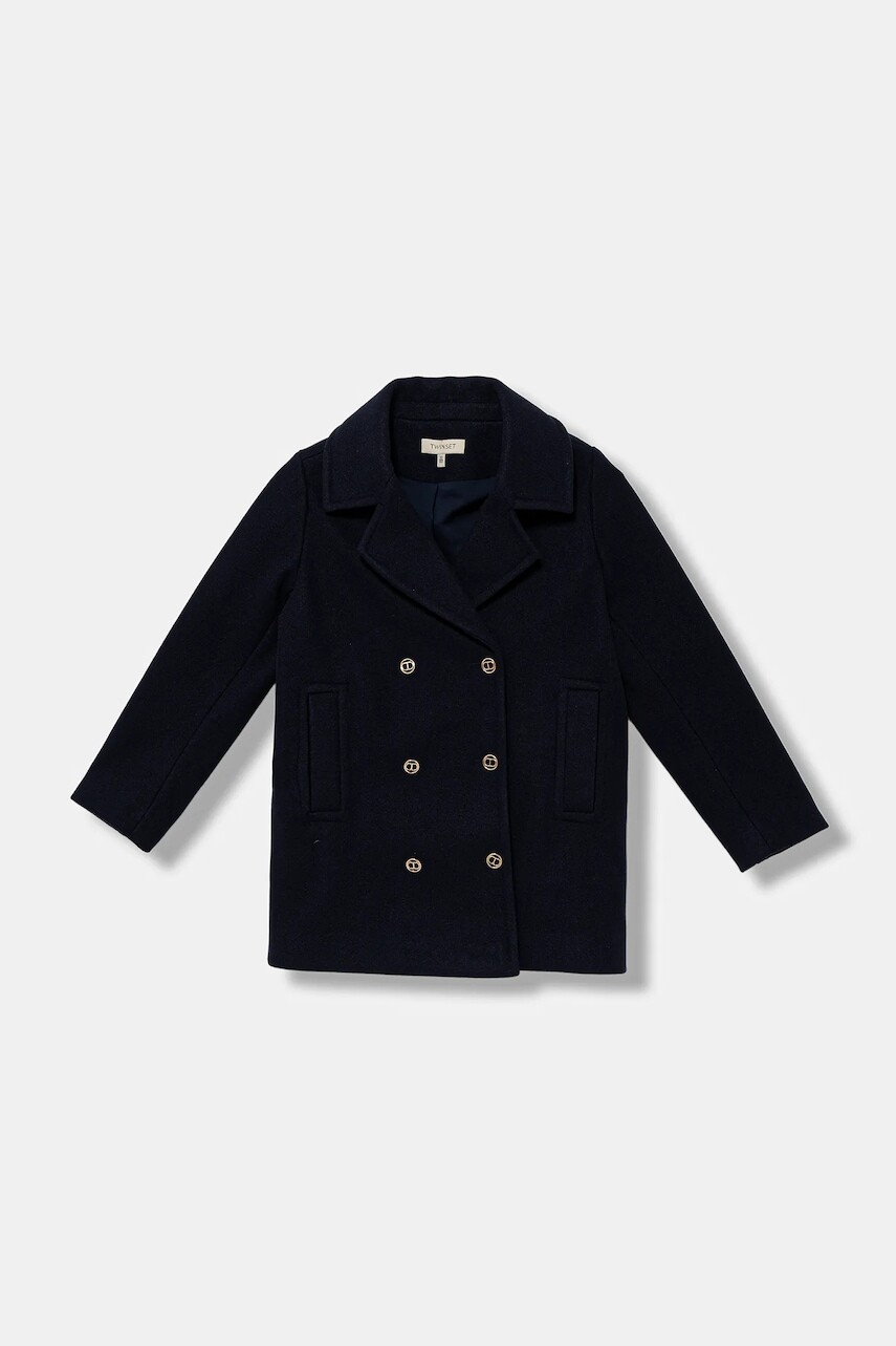 Detský kabát Twinset tmavomodrá farba, 252GJ2141
