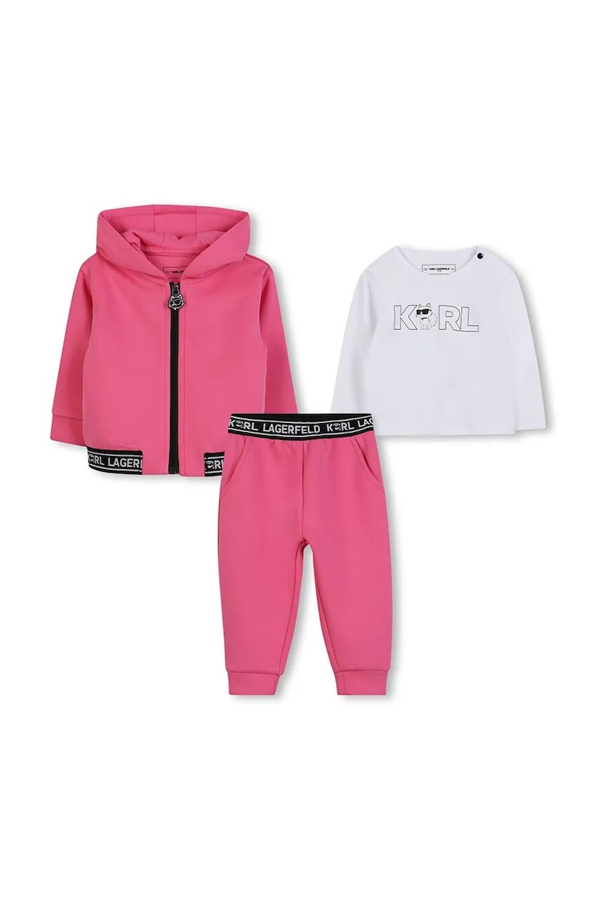 Tepláková súprava Karl Lagerfeld ružová farba, Z30649