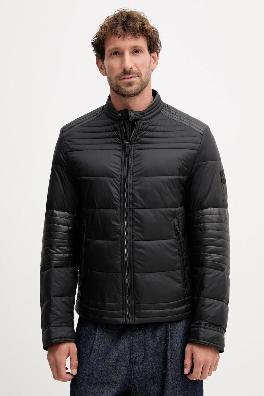 Bunda BOSS Orange čierna farba, prechodná, 50543624