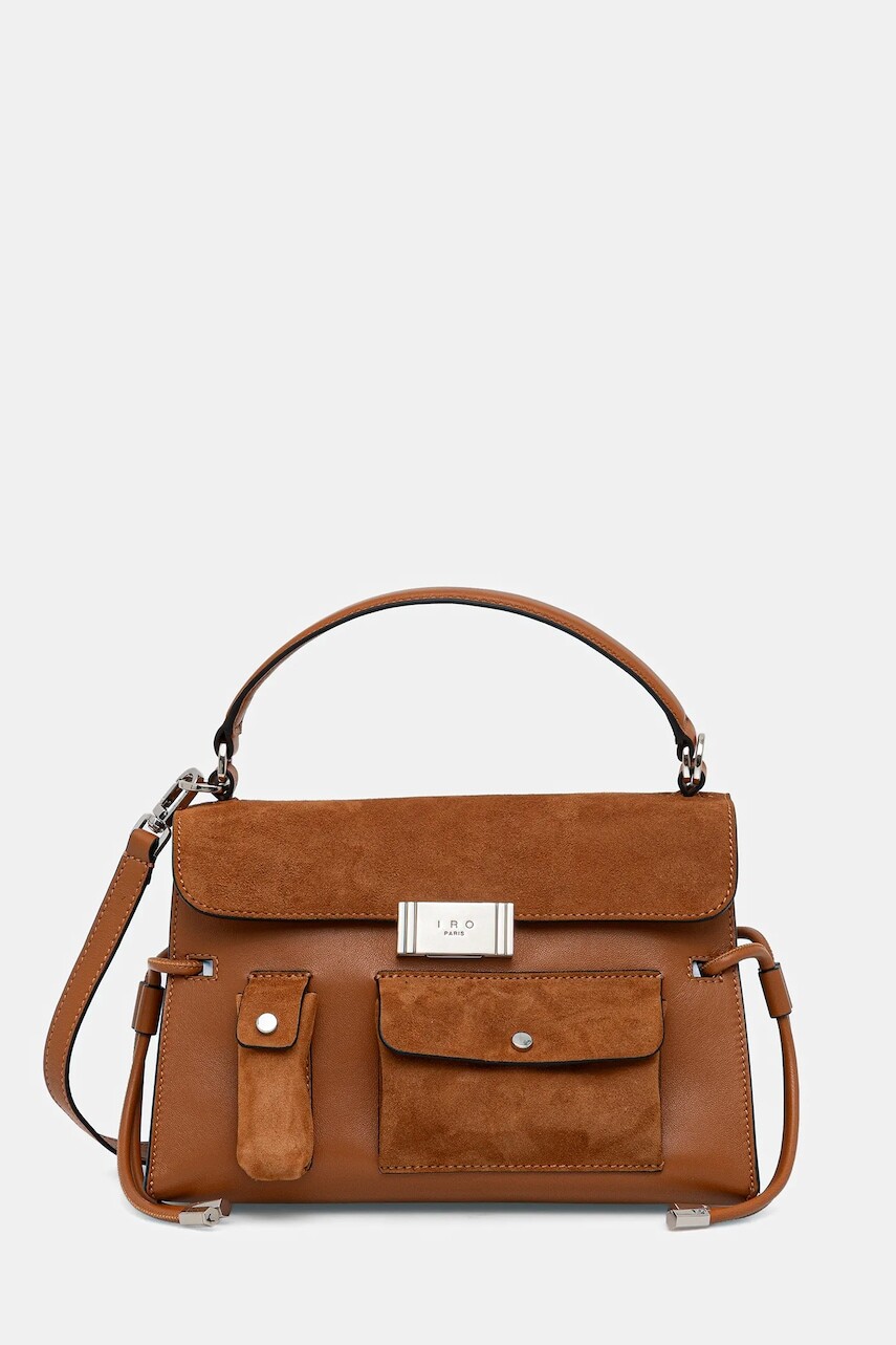 Semišová kabelka IRO hnedá farba, WP159IRONOMADBI