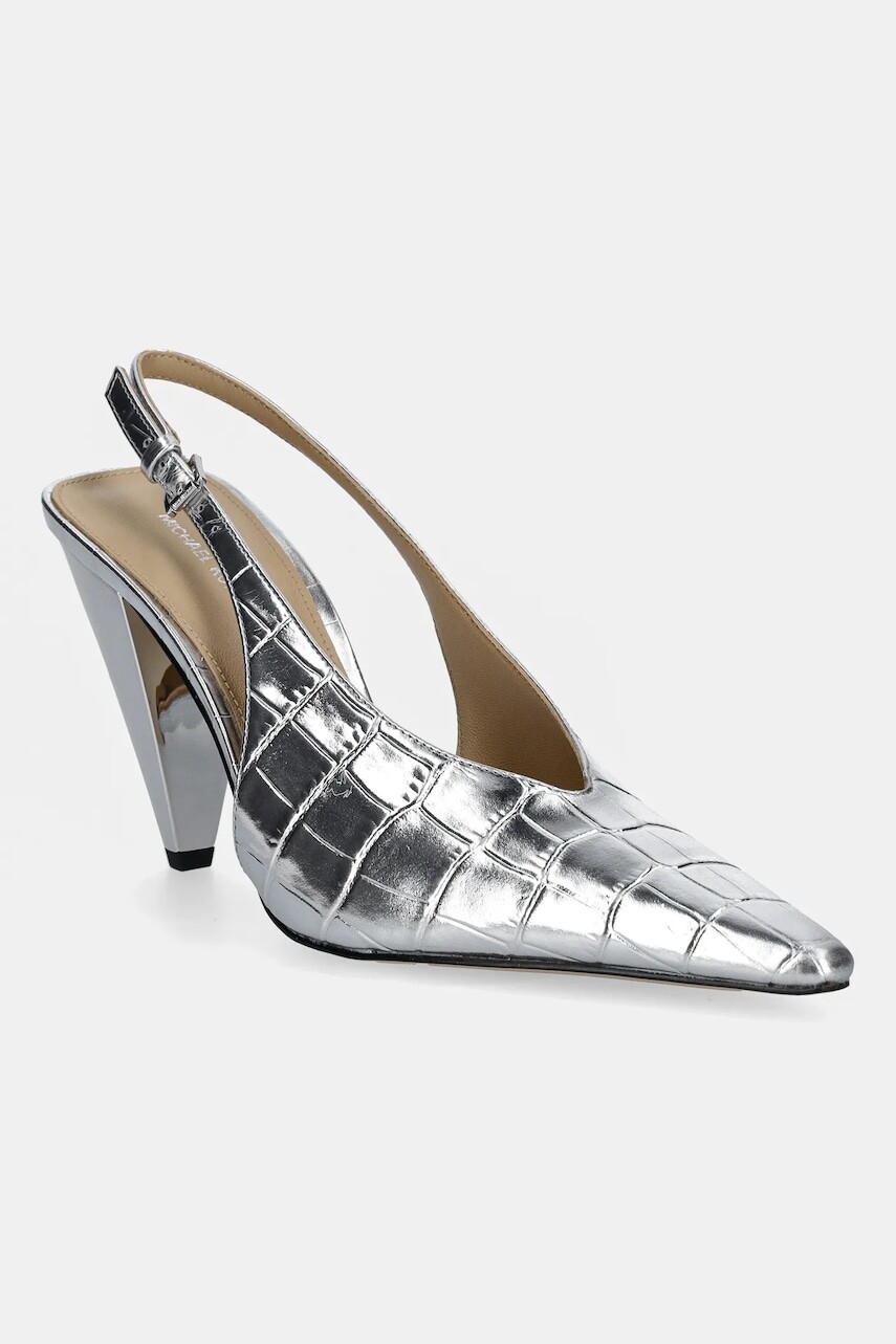 Kožené lodičky MICHAEL Michael Kors Electra strieborná farba, 40F5ELHP1M.040