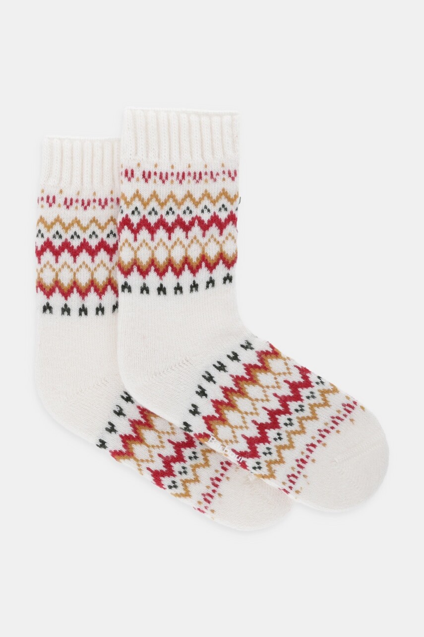 Vlnené ponožky Barbour biela farba, LSO0135