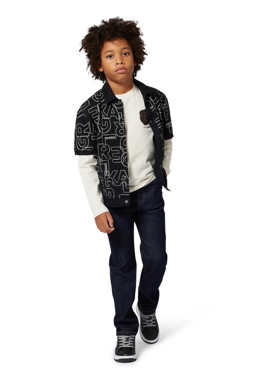 Detská košeľa Karl Lagerfeld čierna farba, Z31036