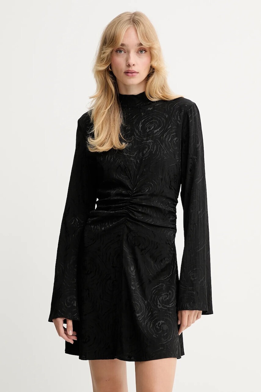 Šaty Gestuz čierna farba, mini, áčkový strih, 10910606