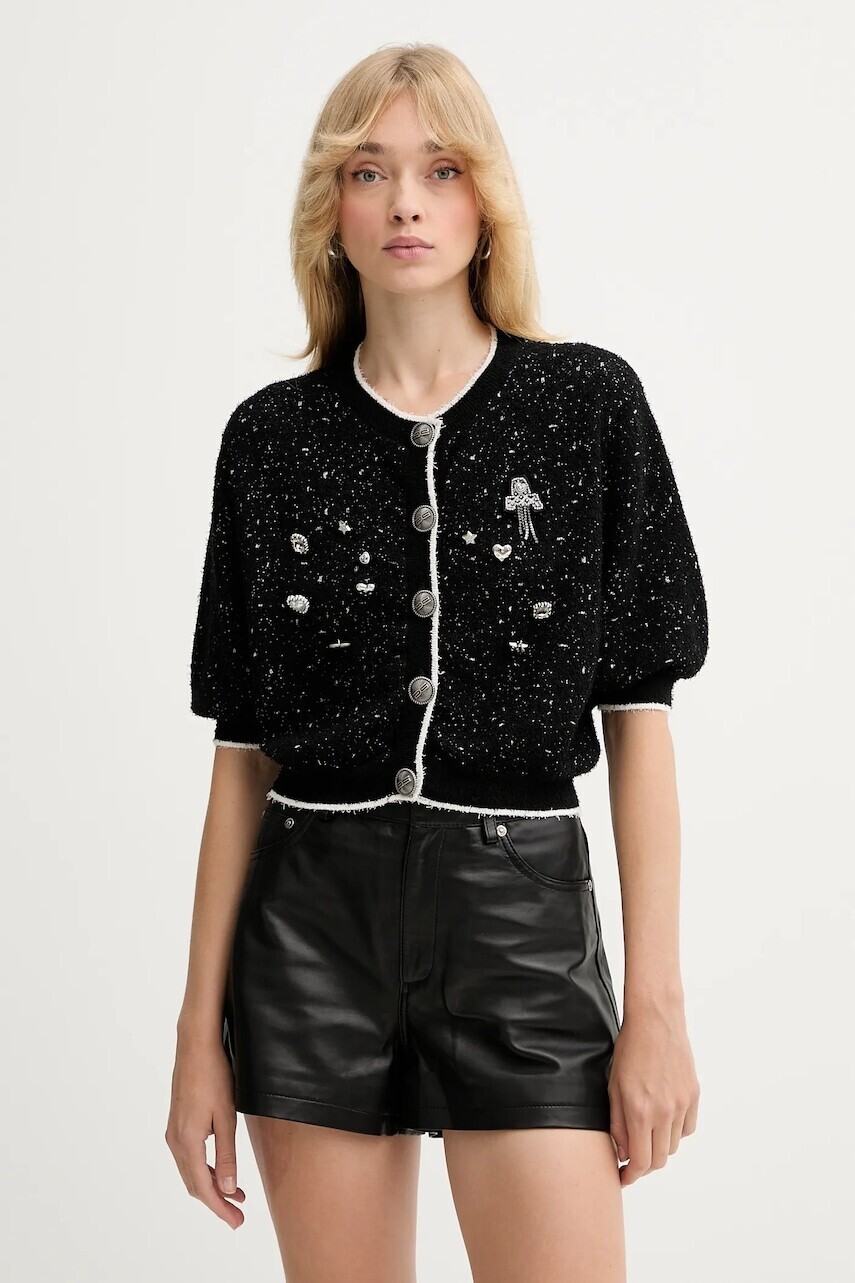 Kardigán Gestuz čierna farba, ľahké, 10910537