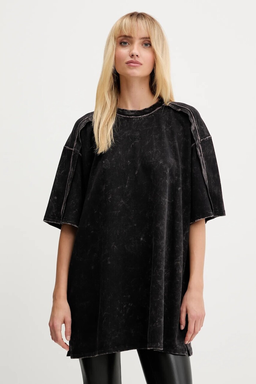 Bavlnené tričko Gestuz dámske, čierna farba, 10910657