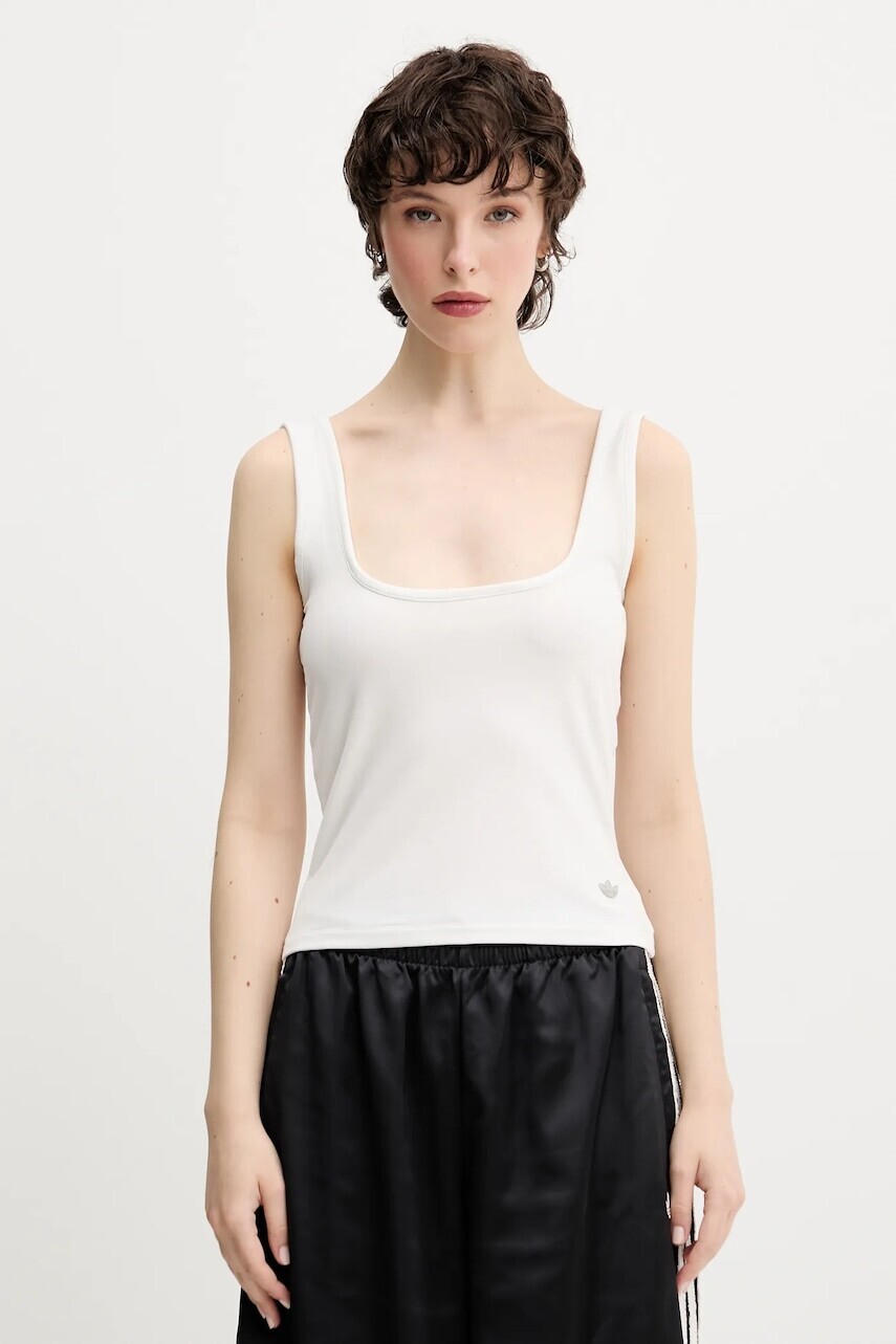 Top adidas Originals Essentials biela farba, JW5988