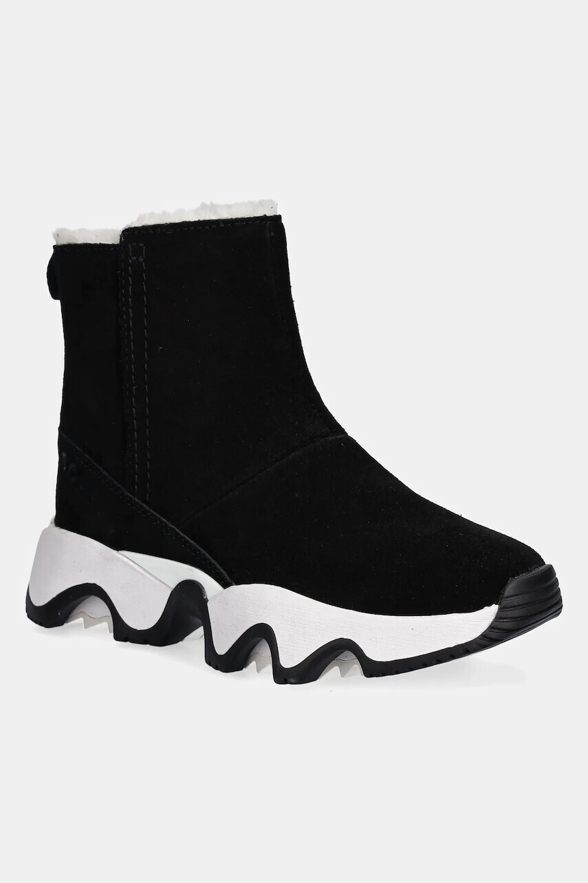 Semišové snehule Sorel KINETIC IMPACT SHORT BOOT čierna farba, 2111921010