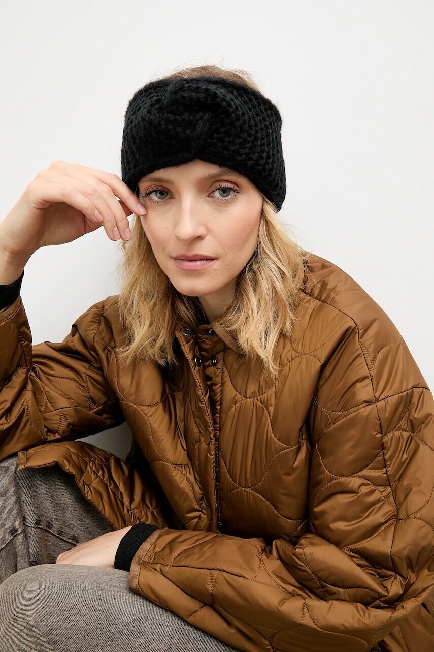 Vlnená čelenka Answear.LAB čierna farba