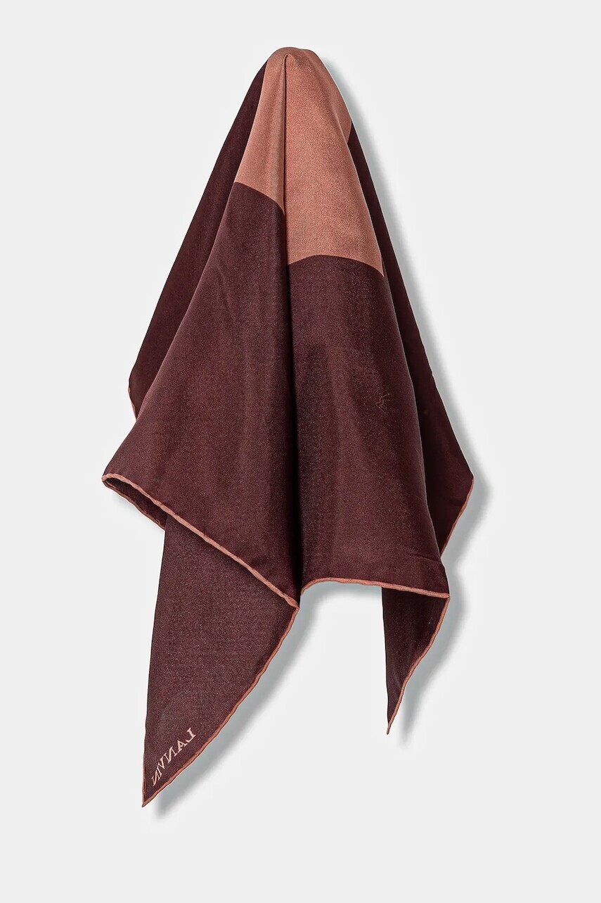 Hodvábna šatka Lanvin bordová farba, vzorovaná, 710008571