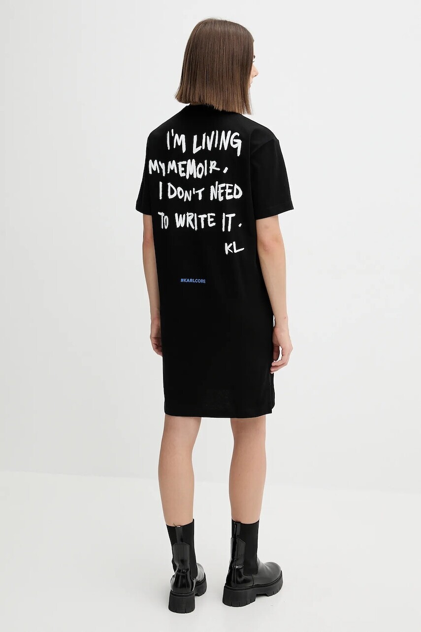 Bavlnené šaty Karl Lagerfeld Jeans čierna farba, mini, oversize, A4W13054