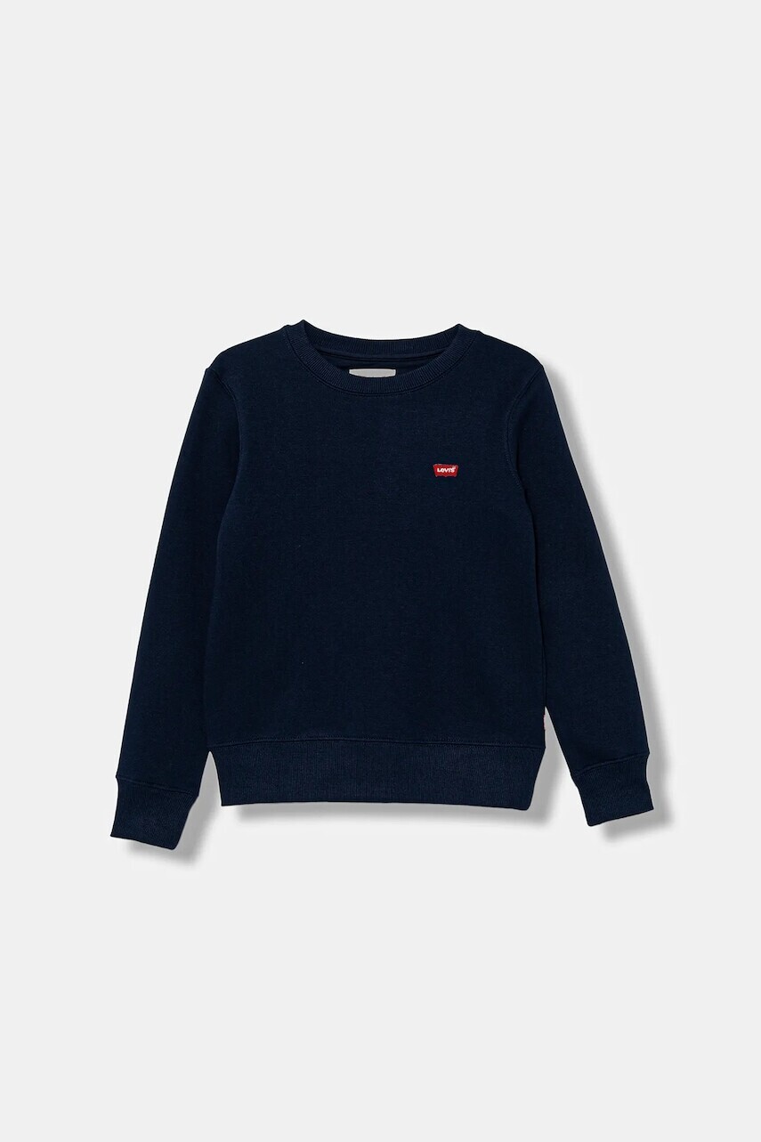 Detská mikina Levi's MINI LOGO CREWNECK SWEATSH tmavomodrá farba, jednofarebná, 9EE331
