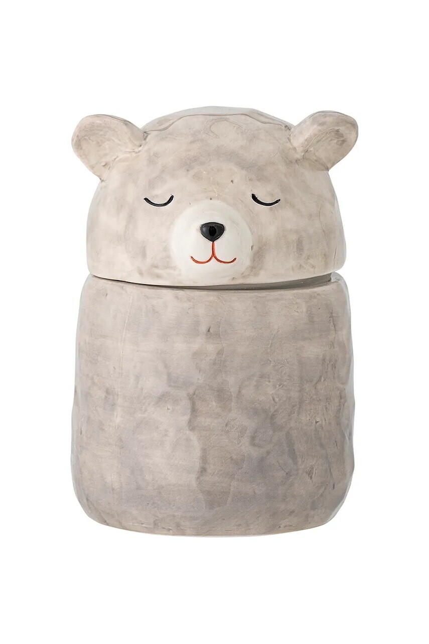 Nádoba s vekom Bloomingville Puk Jar 440 ml šedá farba