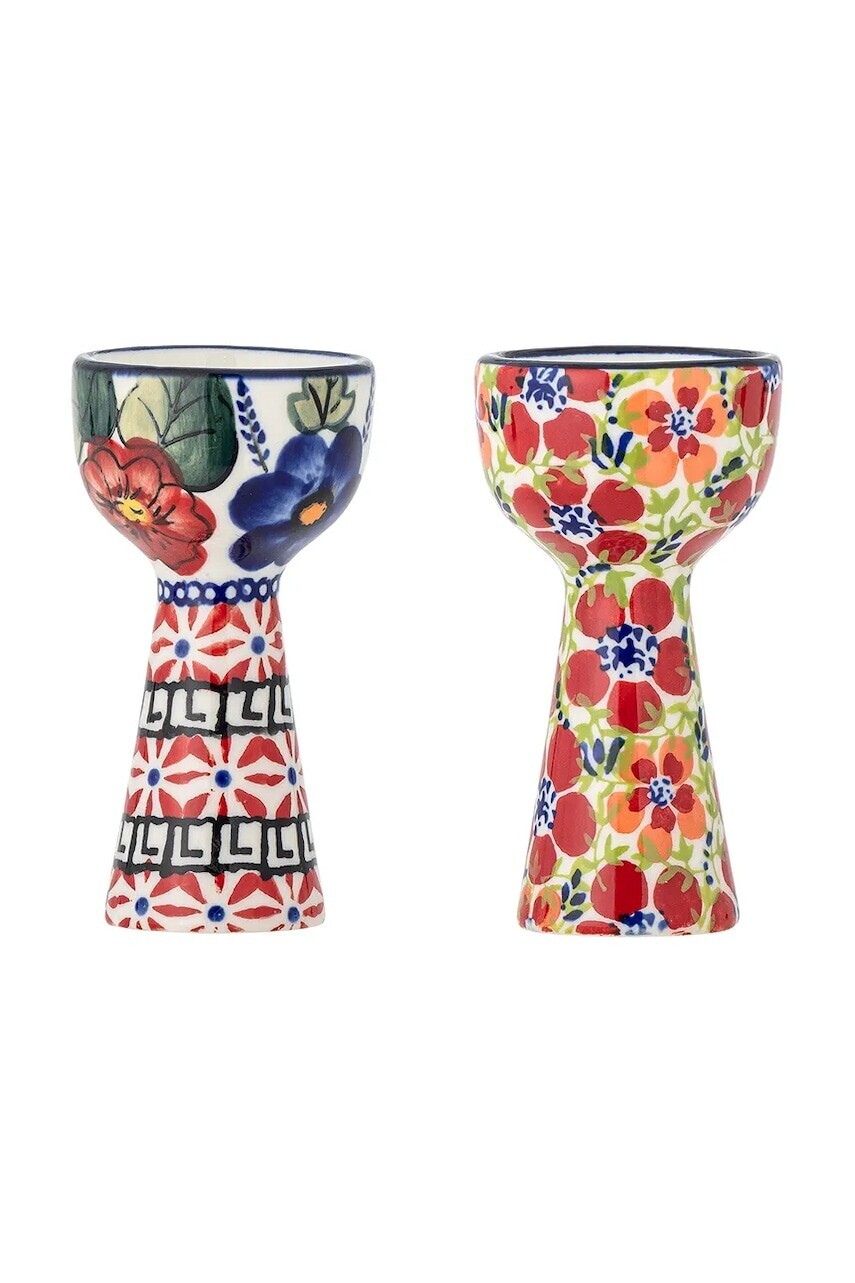 Pohár na vajíčko Bloomingville Florist 5 x 10 cm 2-pak červená farba