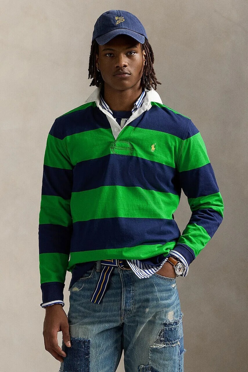 Bavlnený sveter Polo Ralph Lauren Long Sleeve pánsky, tmavomodrá farba, 710900566