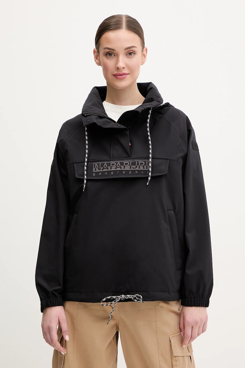 Bunda Napapijri Rainforest Dune čierna farba, prechodná, NP0A4IKZ9411