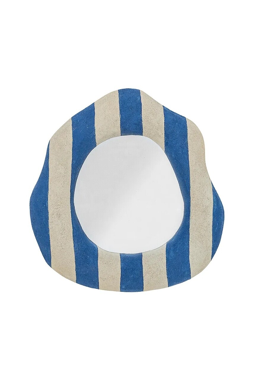 Nástenné zrkadlo Bloomingville Travis 39,5 x 38,5 x 3,5 cm modrá farba