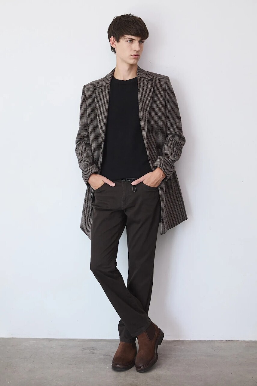 Kabát s prímesou vlny Medicine hnedá farba