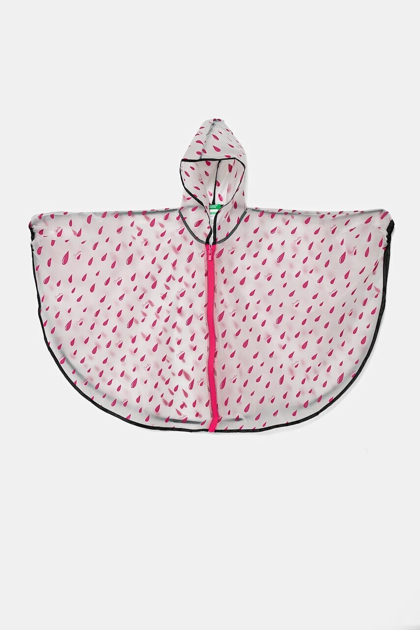 Detská nepremokavá bunda United Colors of Benetton ružová farba, 6QWDG800N