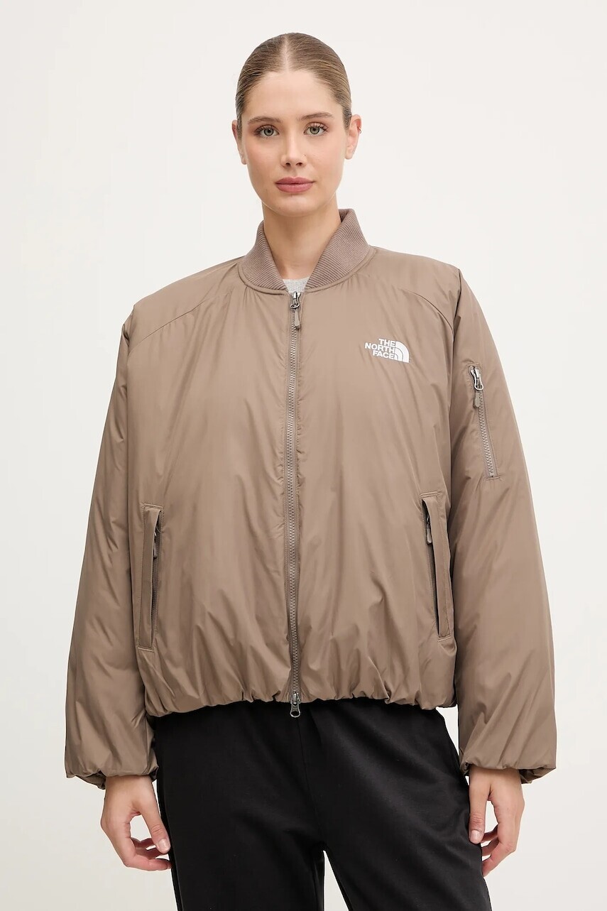 Bunda The North Face Choqa hnedá farba, zimná, oversize, NF0A8F1WBOW1