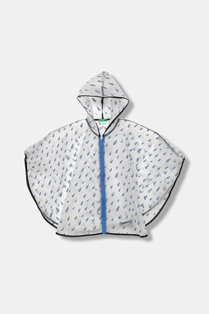 Detská nepremokavá bunda United Colors of Benetton modrá farba, 6QWDG800N