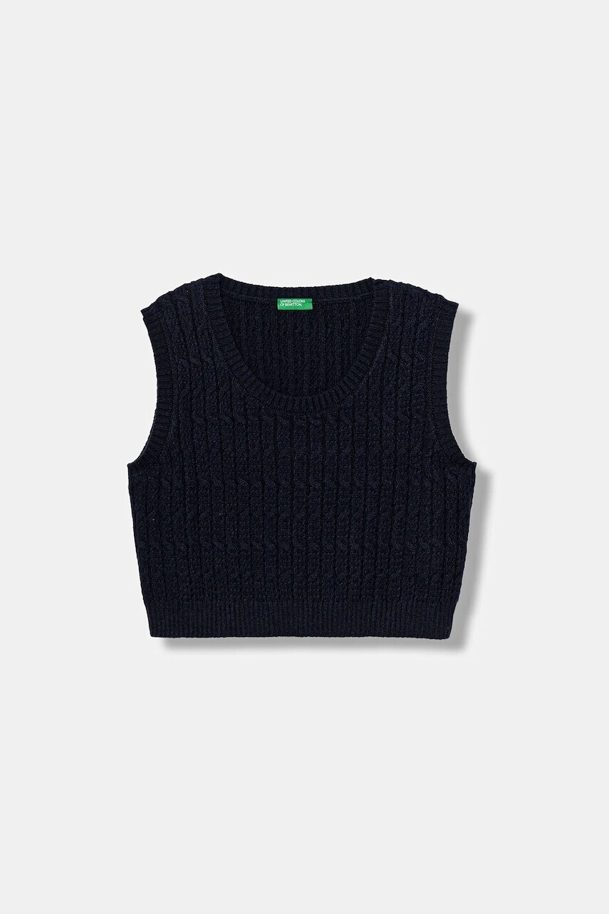 Detská vesta United Colors of Benetton tmavomodrá farba, ľahká, 1D32C108Y