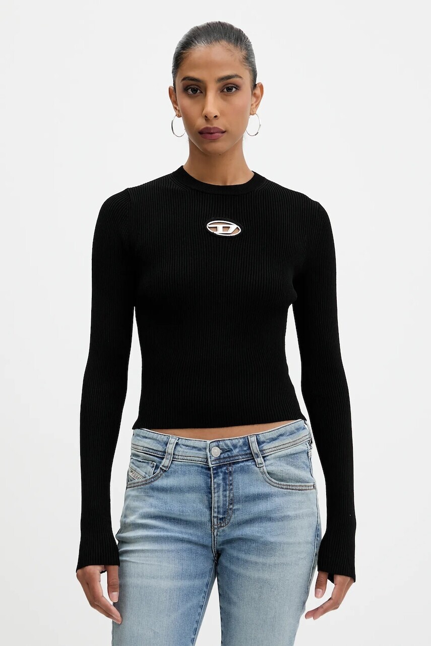 Sveter Diesel M-VALARI KNITWEAR čierna farba, ľahké, A15328.0DLAX