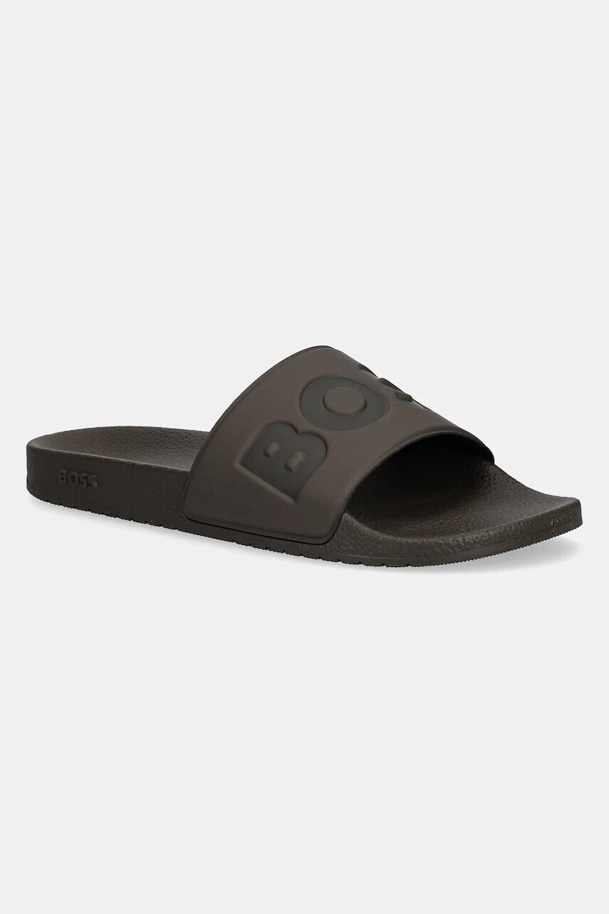 Šľapky BOSS Aryeh zelená farba, 50536835