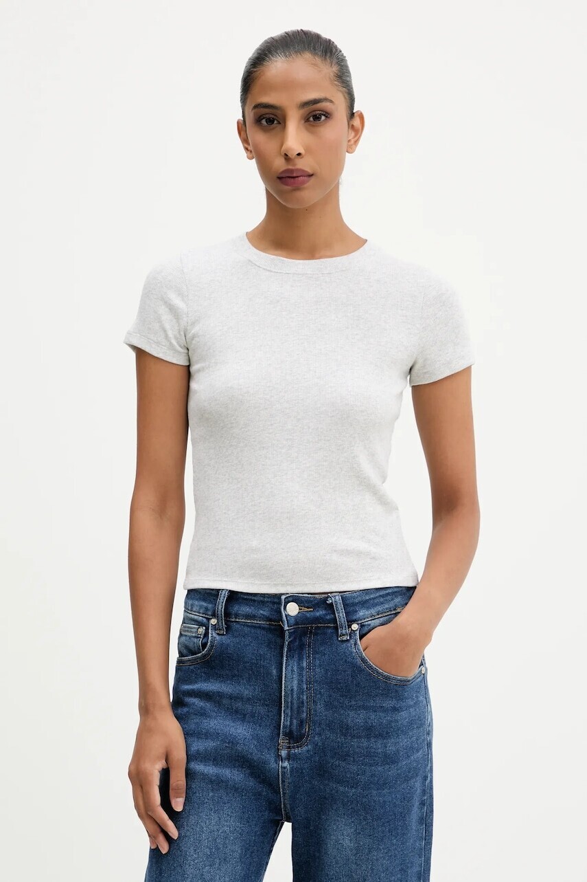 Tričko Hollister Co. dámske, šedá farba, KI339-5203