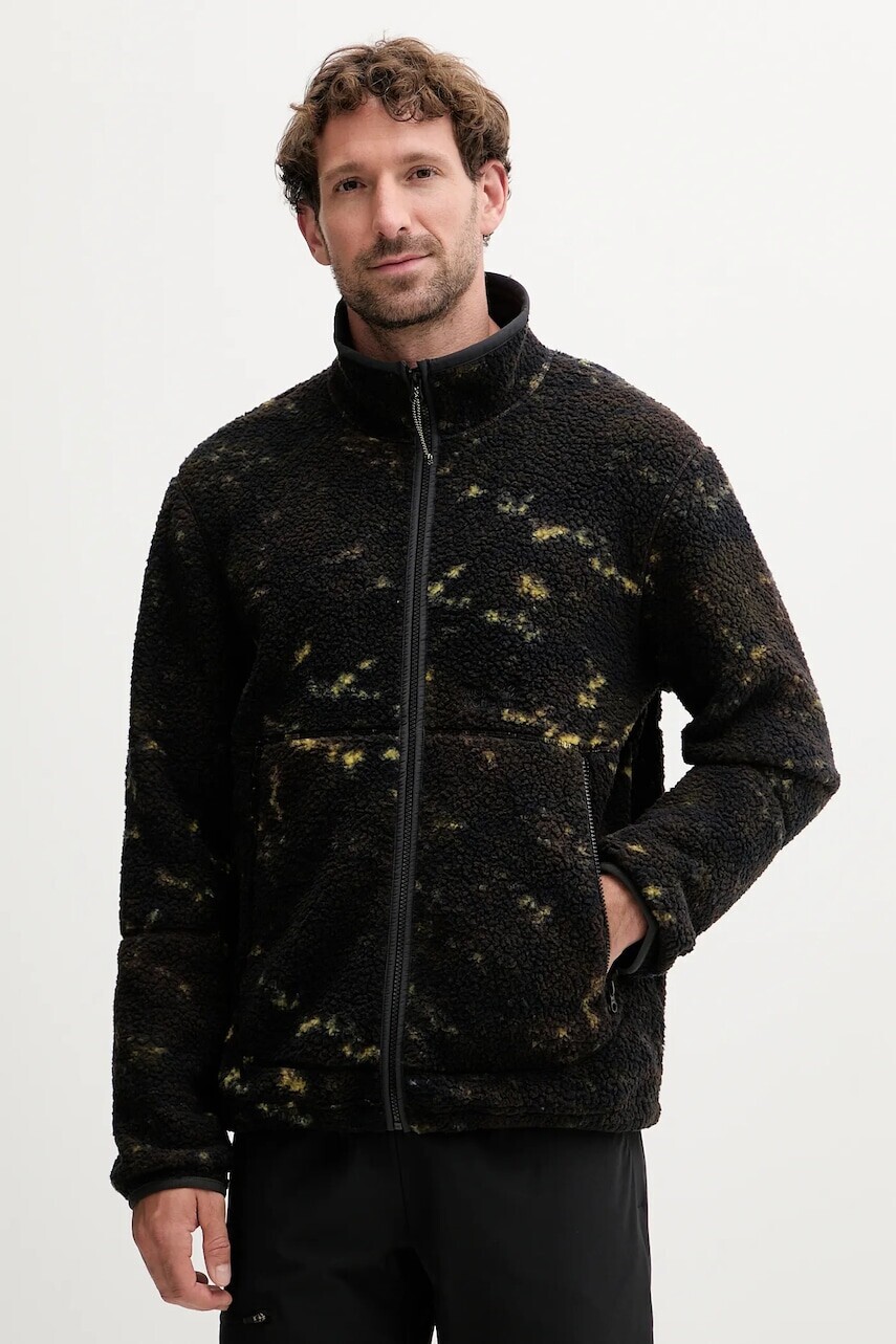 Fleecová mikina Jack Wolfskin STONE LITE zelená farba, vzorovaná, A65120