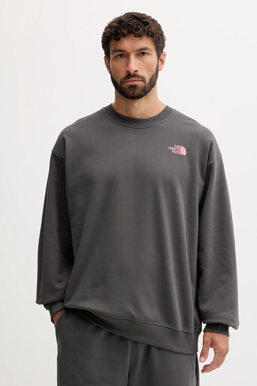 Bavlnená mikina The North Face Expedition Celebration šedá farba, vzorovaná, NF0A8E3GRHI1