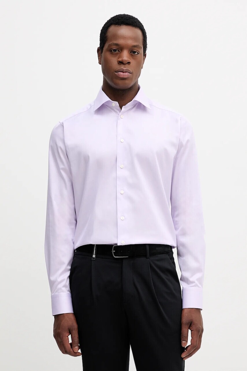 Bavlnená košeľa Eton fialová farba, slim, s klasickým golierom, 100013933