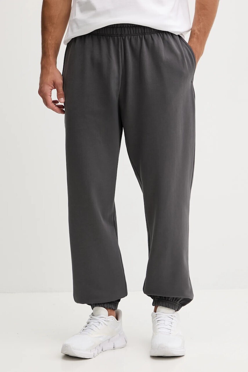 Bavlnené tepláky The North Face Expedition Celebration šedá farba, s potlačou, NF0A8E3ERHI1