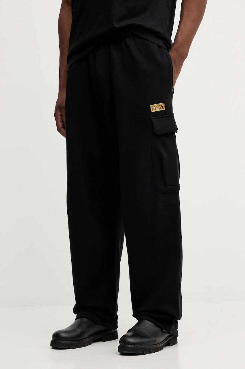 Bavlnené tepláky Versace Jeans Couture čierna farba, jednofarebné, 79GAAT08 CF01T