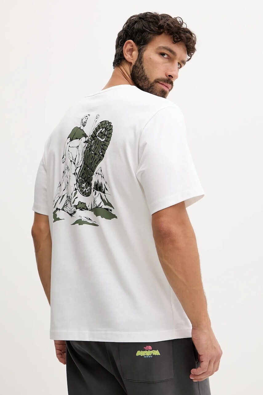 Bavlnené tričko The North Face pánske, biela farba, s potlačou, NF0A8F2TFN41