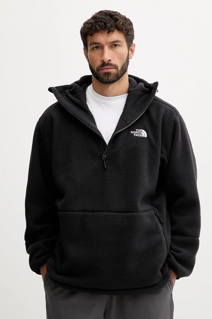 Fleecová mikina The North Face Dirus čierna farba, s kapucňou, jednofarebná, NF0A8F1XJK31