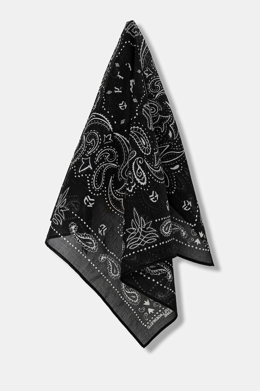 Bavlnená šatka Karl Lagerfeld Jeans čierna farba, vzorovaná, A4W33087