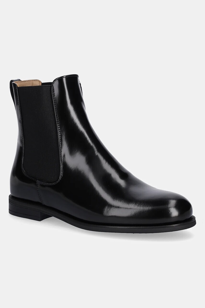 Kožené topánky chelsea BOSS Lycia čierna farba, na plochom podpätku, 50552791