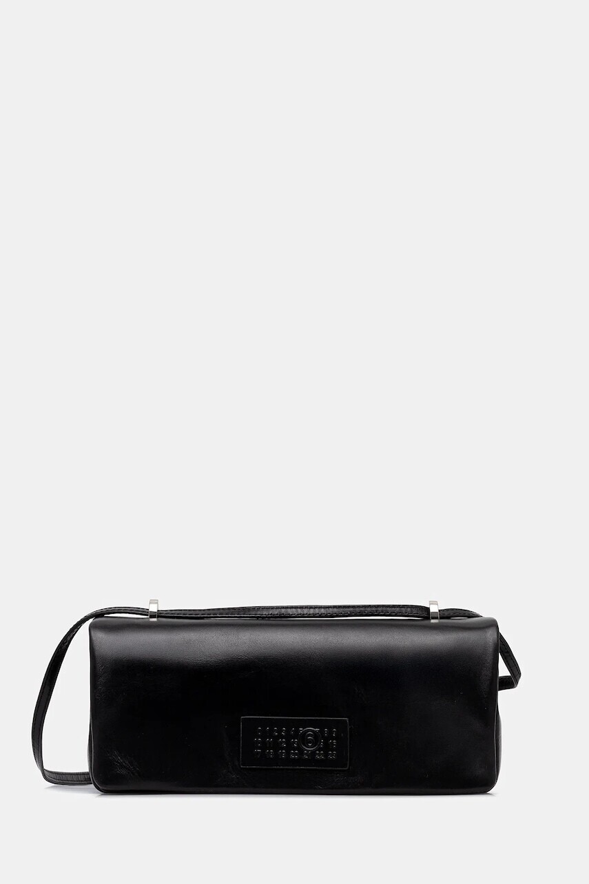 Kožená kabelka MM6 Maison Margiela čierna farba, SB5ZH0022.P7187.T8013