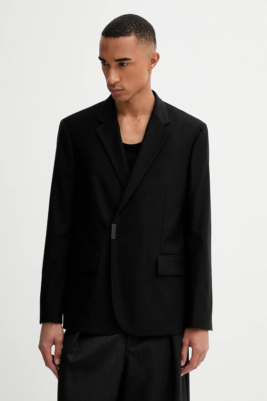 Vlnené sako HUGO čierna farba, 50549053