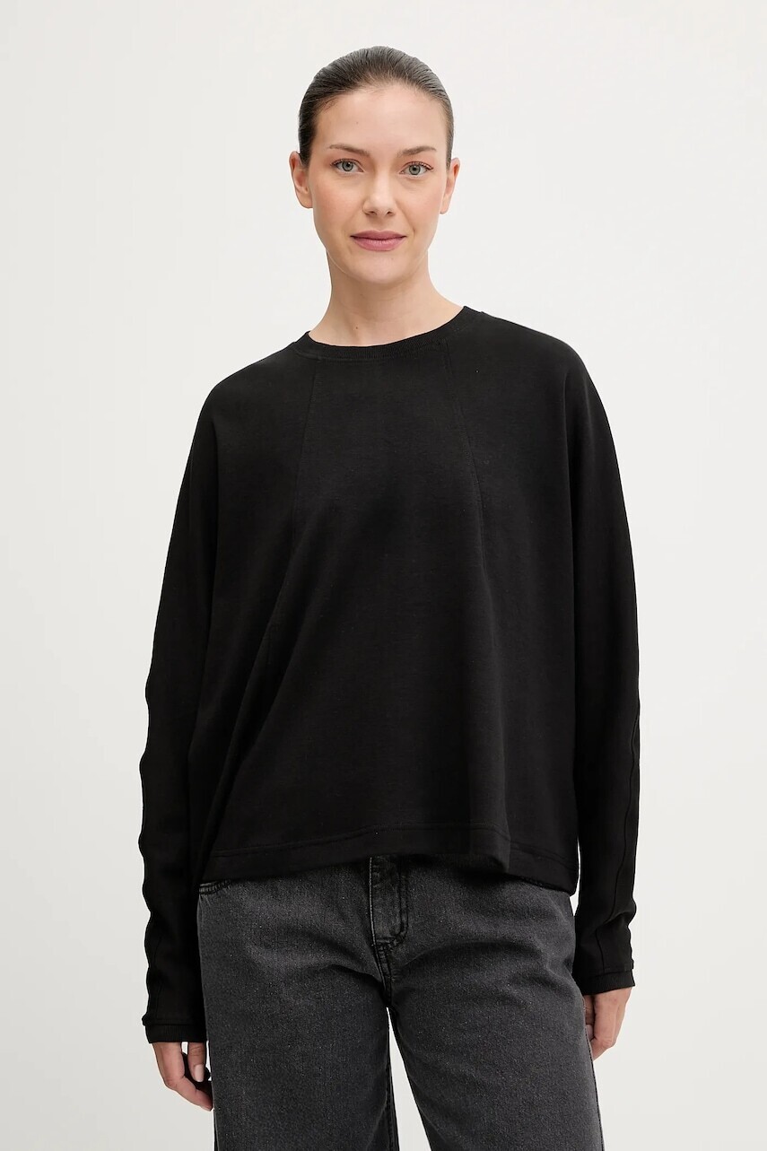 Bavlnené tričko s dlhým rukávom G-Star čierna farba, D27742.D976