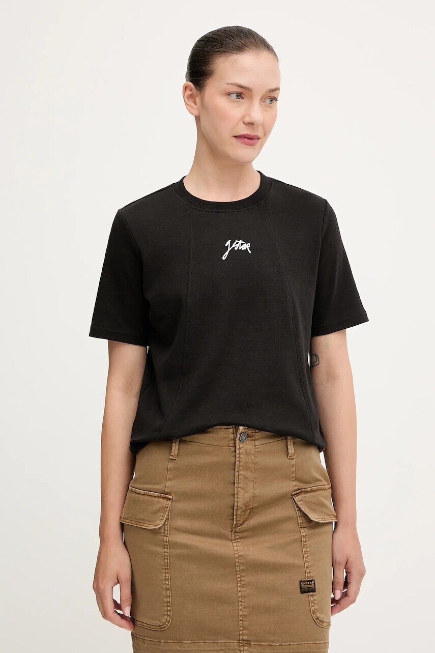 Bavlnené tričko G-Star dámske, čierna farba, D26907.D976