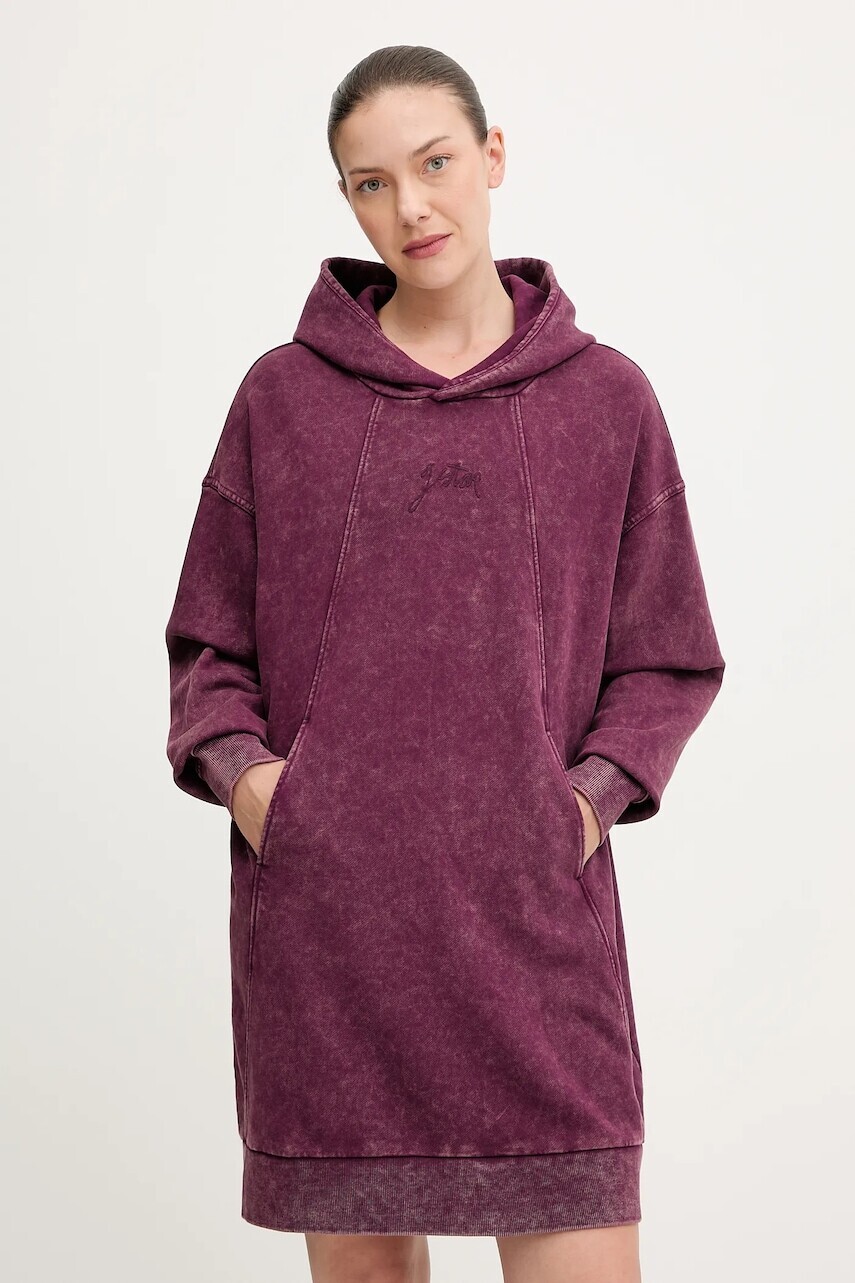 Bavlnené šaty G-Star fialová farba, mini, oversize, D27165.D969