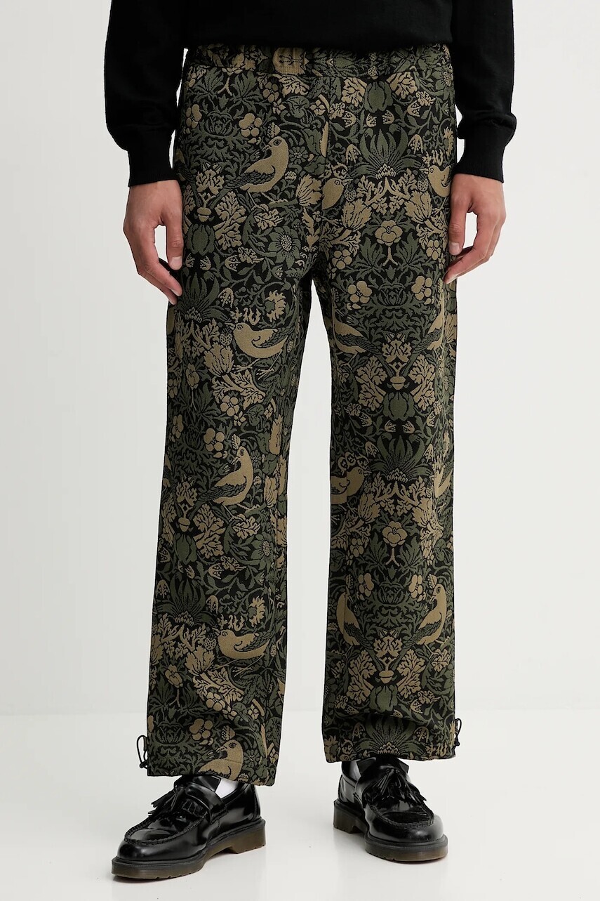 Nohavice HUGO zelená farba, rovný strih, 50541376