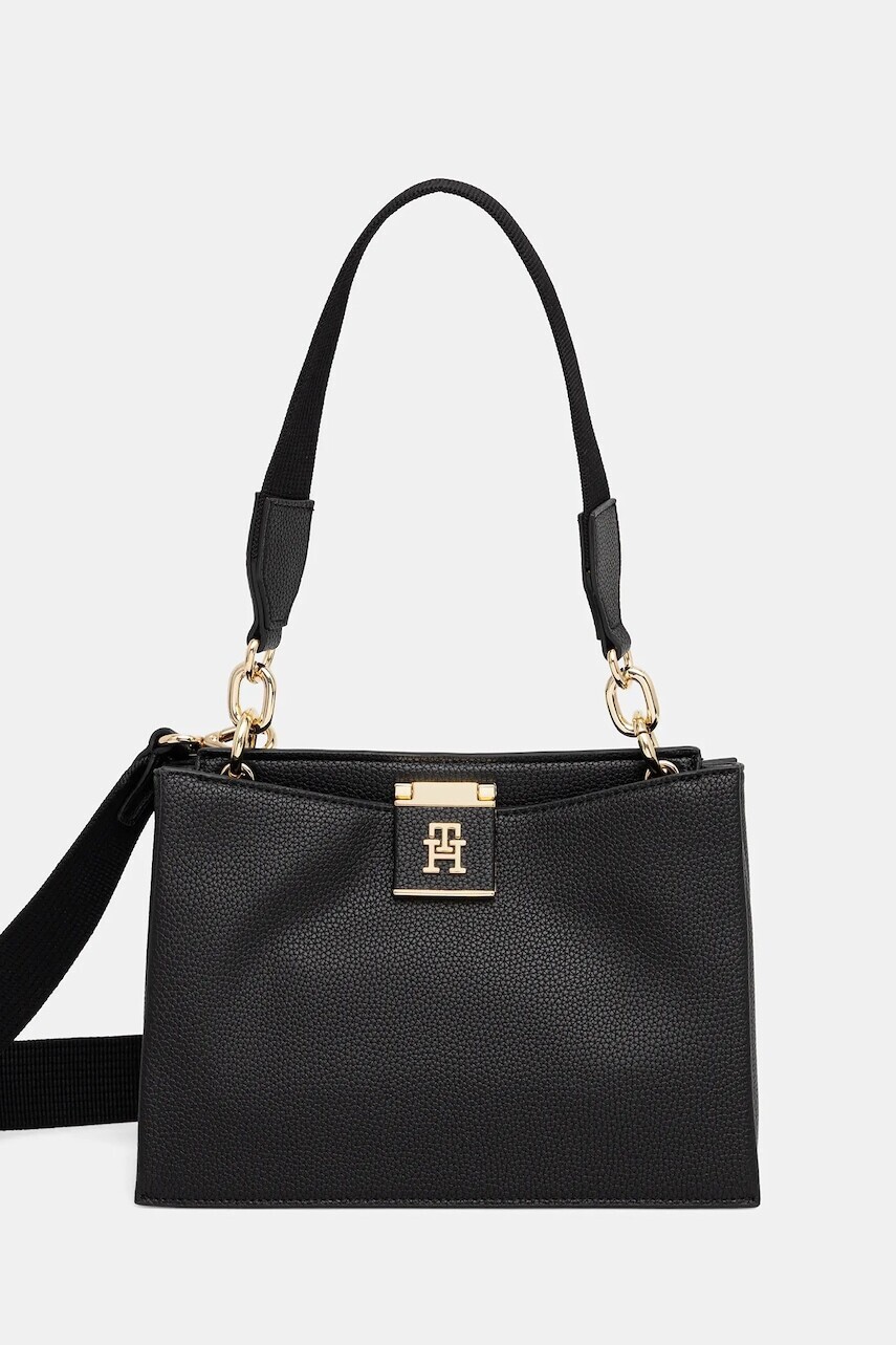 Kabelka Tommy Hilfiger čierna farba, AW0AW17722